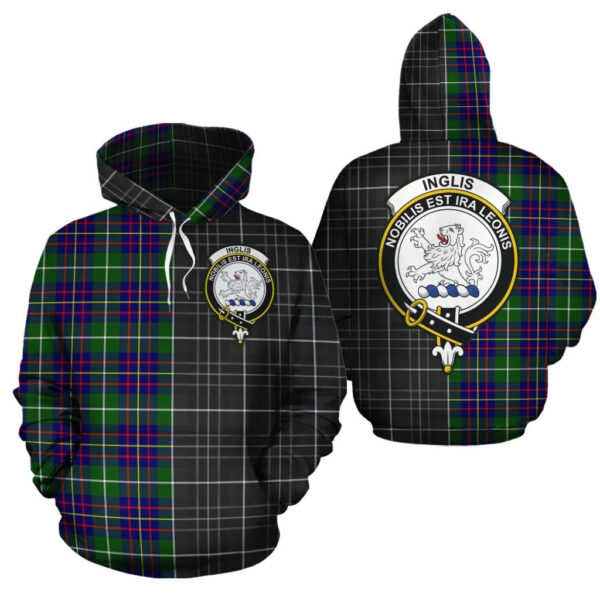 Inglis Modern Clan Hoodie, Scottish Tartan Inglis Modern Clans Hoodie Half Of New Style