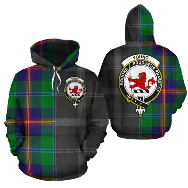 Young Modern Clan Hoodie, Scottish Tartan Young Modern Clans Hoodie Half Of New Style