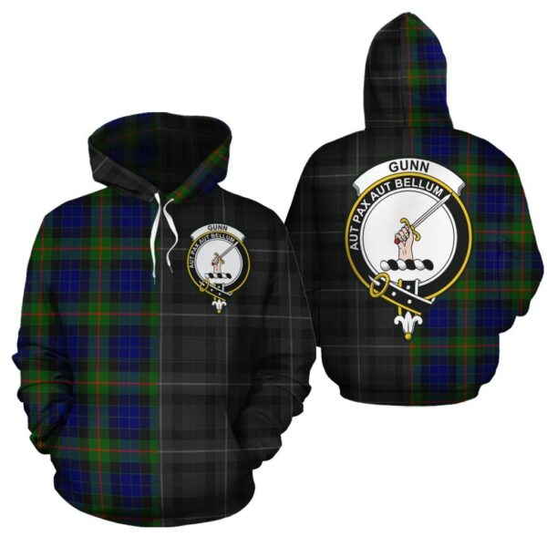 Gunn Modern Clan Hoodie, Scottish Tartan Gunn Modern Clans Hoodie Half Of New Style