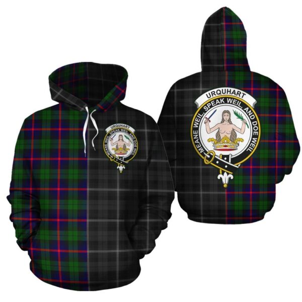 Urquhart Modern Clan Hoodie, Scottish Tartan Urquhart Modern Clans Hoodie Half Of New Style