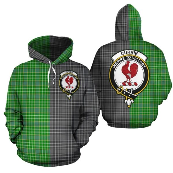 Currie Clan Hoodie, Scottish Tartan Currie Clans Hoodie Half Of New Style