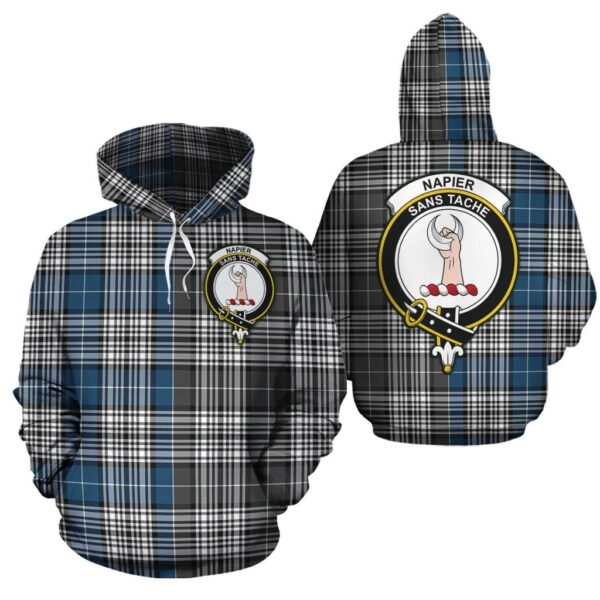 Napier Modern Clan Hoodie, Scottish Tartan Napier Modern Clans Hoodie Half Of New Style