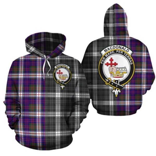 MacDonald Dress Modern Clan Hoodie, Scottish Tartan MacDonald Dress Modern Clans Hoodie Half Of New Style