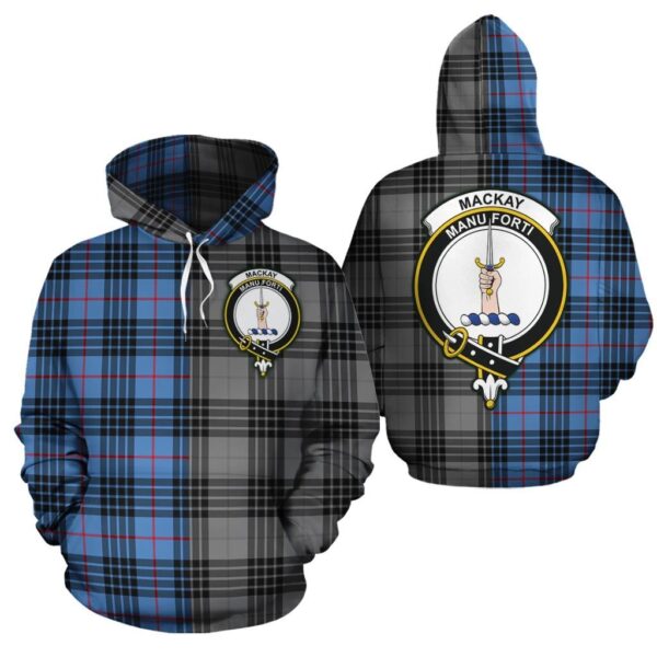 MacKay Blue Clan Hoodie, Scottish Tartan MacKay Blue Clans Hoodie Half Of New Style