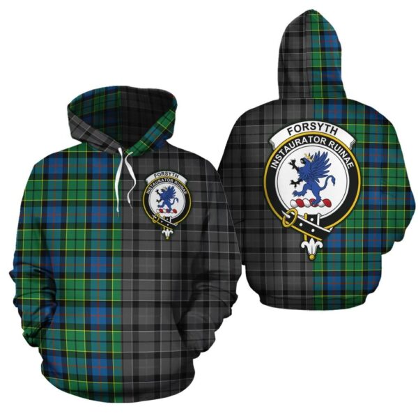 Forsyth Ancient Clan Hoodie, Scottish Tartan Forsyth Ancient Clans Hoodie Half Of New Style