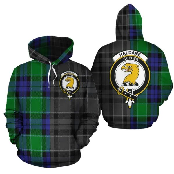 Haldane Clan Hoodie, Scottish Tartan Haldane Clans Hoodie Half Of New Style