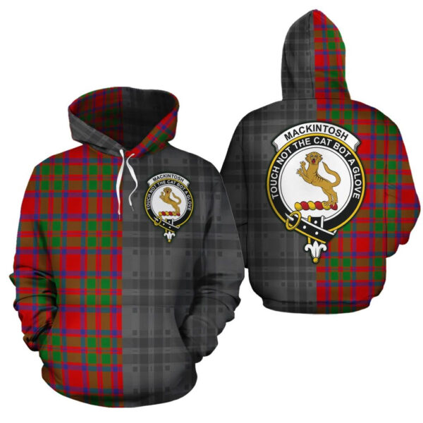 MacKintosh Modern Clan Hoodie, Scottish Tartan MacKintosh Modern Clans Hoodie Half Of New Style