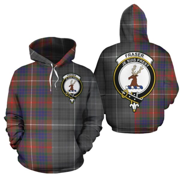 Fraser Hunting Modern Clan Hoodie, Scottish Tartan Fraser Hunting Modern Clans Hoodie Half Of New Style