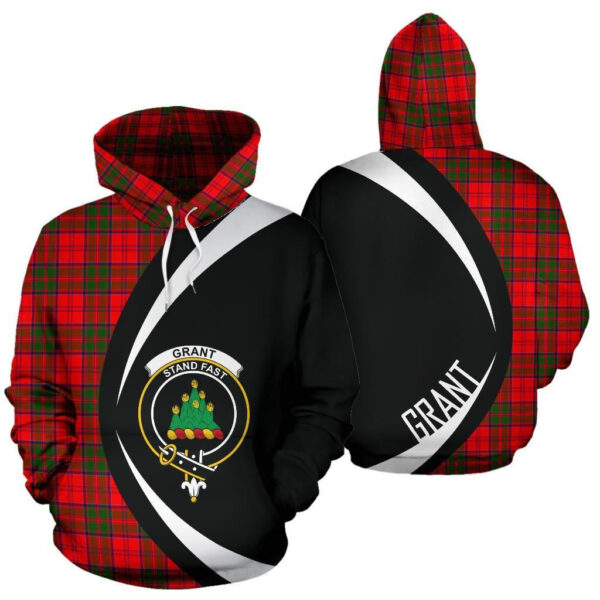 Grant Modern Clan Hoodie, Scottish Tartan Grant Modern Clans Hoodie Circle Style - Image 3