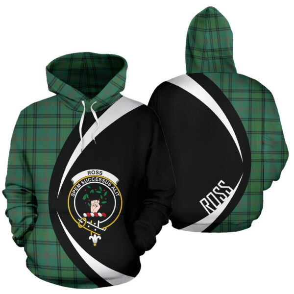 Ross Hunting Ancient Clan Hoodie, Scottish Tartan Ross Hunting Ancient Clans Hoodie Circle Style - Image 3