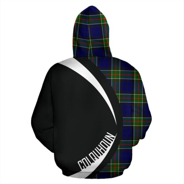 Colquhoun Modern Clan Hoodie, Scottish Tartan Colquhoun Modern Clans Hoodie Circle Style - Image 2