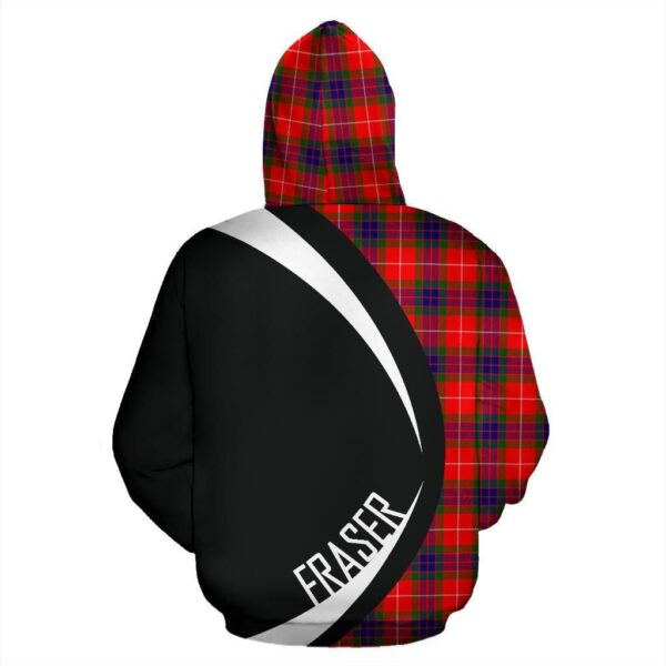 Fraser Modern Clan Hoodie, Scottish Tartan Fraser Modern Clans Hoodie Circle Style - Image 2