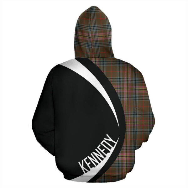 Kennedy Weathered Clan Hoodie, Scottish Tartan Kennedy Weathered Clans Hoodie Circle Style - Image 2