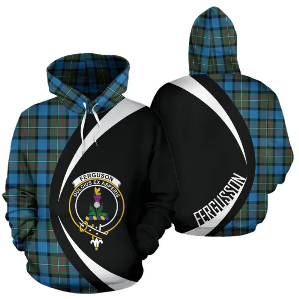 Fergusson Ancient Clan Hoodie, Scottish Tartan Fergusson Ancient Clans Hoodie Circle Style - Image 3