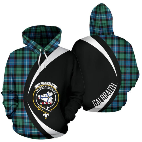 Galbraith Ancient Clan Hoodie, Scottish Tartan Galbraith Ancient Clans Hoodie Circle Style - Image 3