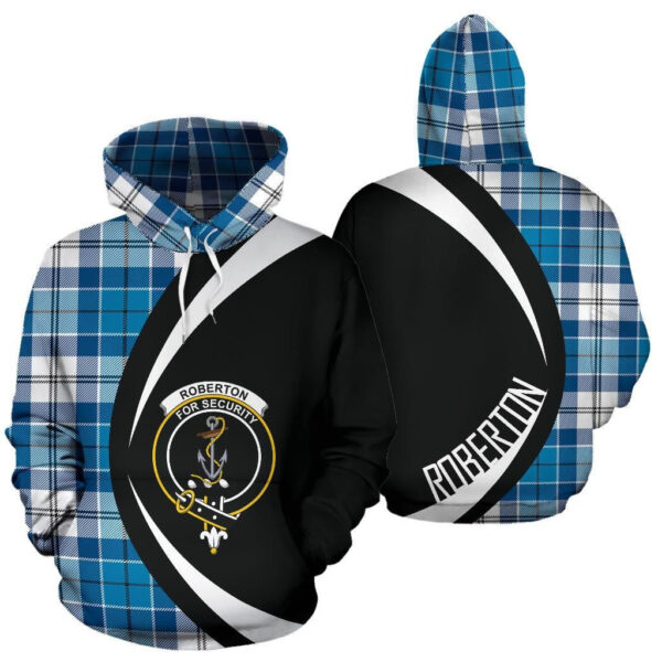 Roberton Clan Hoodie, Scottish Tartan Roberton Clans Hoodie Circle Style - Image 3