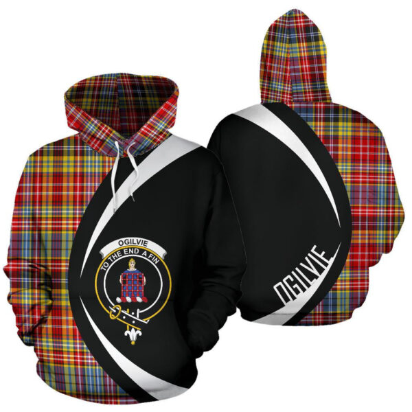 Ogilvie of Airlie Ancient Clan Hoodie, Scottish Tartan Ogilvie of Airlie Ancient Clans Hoodie Circle Style - Image 3