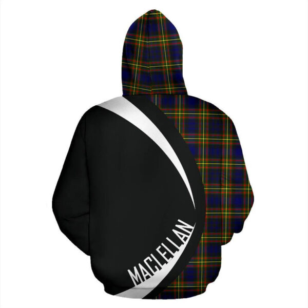 MacLellan Modern Clan Hoodie, Scottish Tartan MacLellan Modern Clans Hoodie Circle Style - Image 2