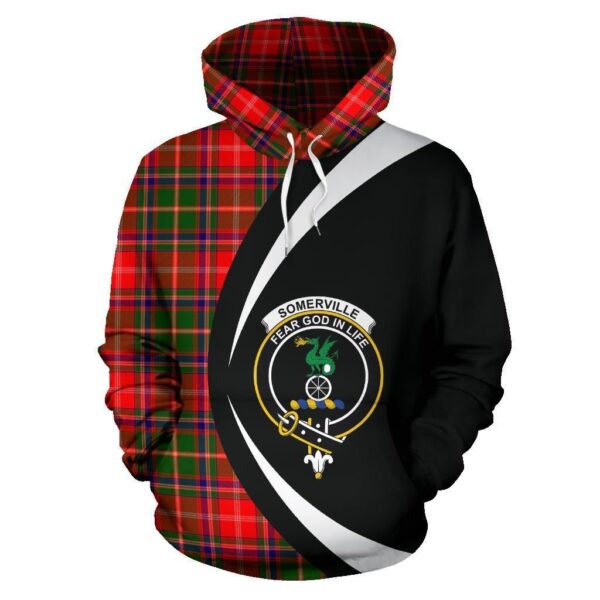 Somerville Modern Clan Hoodie, Scottish Tartan Somerville Modern Clans Hoodie Circle Style