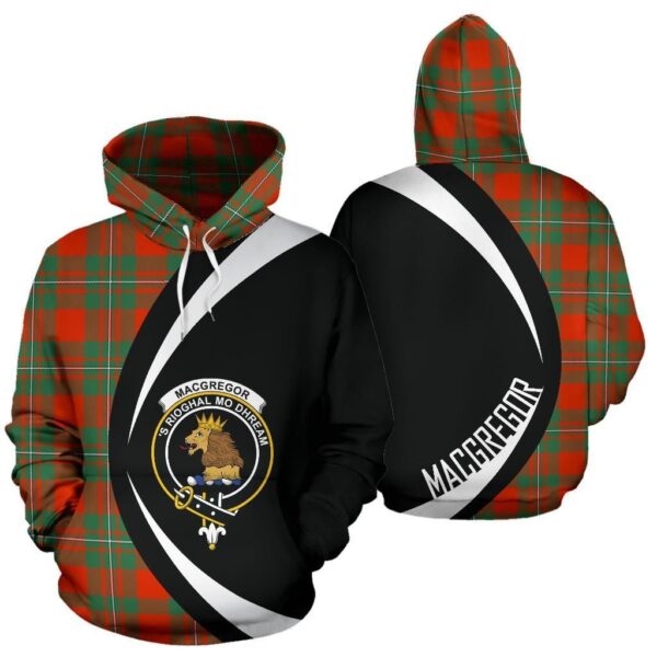 MacGregor Ancient Clan Hoodie, Scottish Tartan MacGregor Ancient Clans Hoodie Circle Style - Image 3