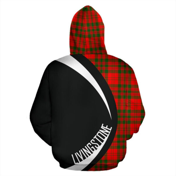 Livingstone Modern Clan Hoodie, Scottish Tartan Livingstone Modern Clans Hoodie Circle Style - Image 2