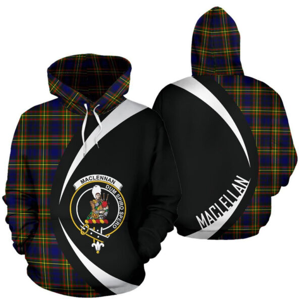 MacLellan Modern Clan Hoodie, Scottish Tartan MacLellan Modern Clans Hoodie Circle Style - Image 3