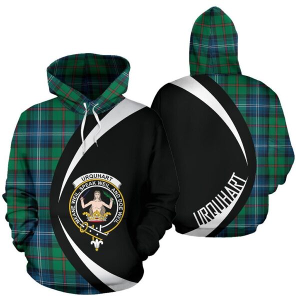 Urquhart Ancient Clan Hoodie, Scottish Tartan Urquhart Ancient Clans Hoodie Circle Style - Image 3