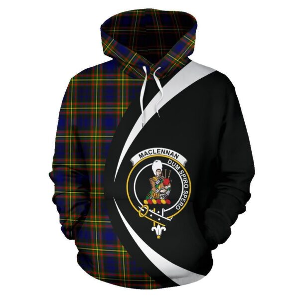 MacLellan Modern Clan Hoodie, Scottish Tartan MacLellan Modern Clans Hoodie Circle Style