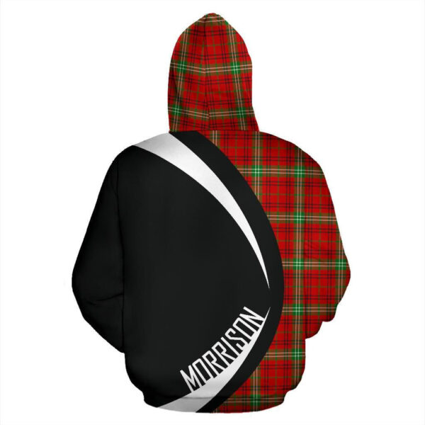 Morrison Red Modern Clan Hoodie, Scottish Tartan Morrison Red Modern Clans Hoodie Circle Style - Image 2