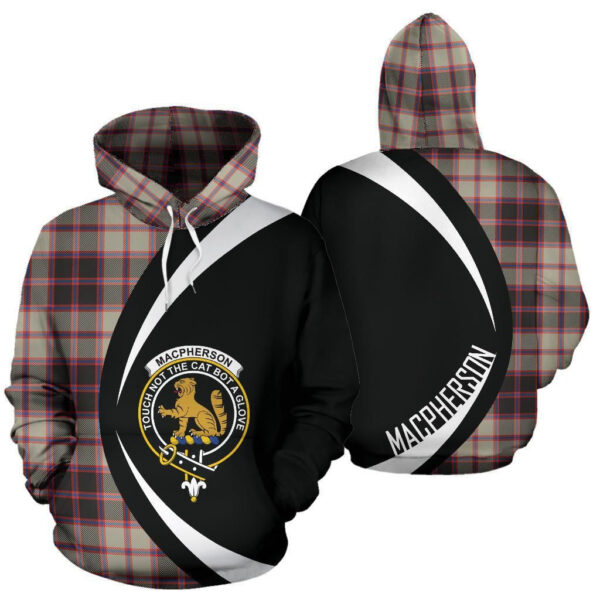 MacPherson Hunting Ancient Clan Hoodie, Scottish Tartan MacPherson Hunting Ancient Clans Hoodie Circle Style - Image 3