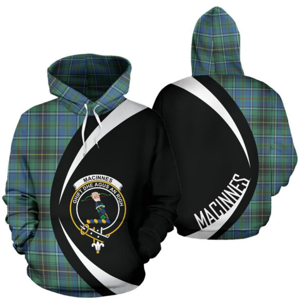 MacInnes Ancient Clan Hoodie, Scottish Tartan MacInnes Ancient Clans Hoodie Circle Style - Image 3