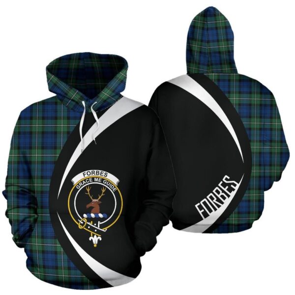 Forbes Ancient Clan Hoodie, Scottish Tartan Forbes Ancient Clans Hoodie Circle Style - Image 3