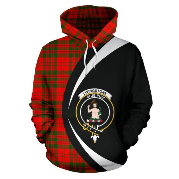 Livingstone Modern Clan Hoodie, Scottish Tartan Livingstone Modern Clans Hoodie Circle Style