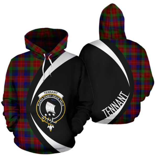 Tennant Clan Hoodie, Scottish Tartan Tennant Clans Hoodie Circle Style - Image 3