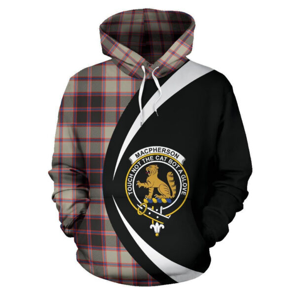 MacPherson Hunting Ancient Clan Hoodie, Scottish Tartan MacPherson Hunting Ancient Clans Hoodie Circle Style