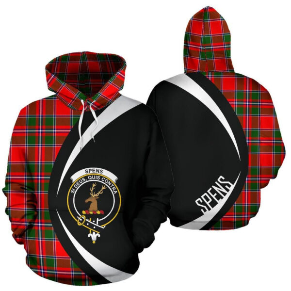 Spens Modern Clan Hoodie, Scottish Tartan Spens Modern Clans Hoodie Circle Style - Image 3