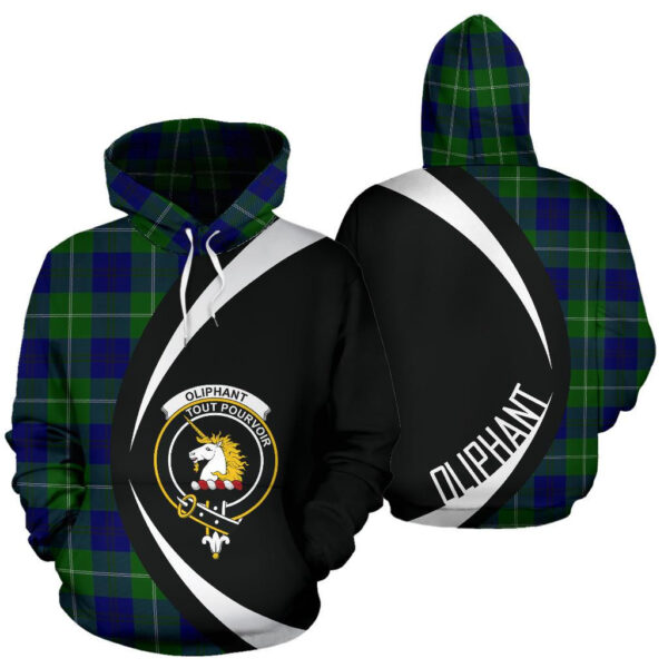 Oliphant Modern Clan Hoodie, Scottish Tartan Oliphant Modern Clans Hoodie Circle Style - Image 3