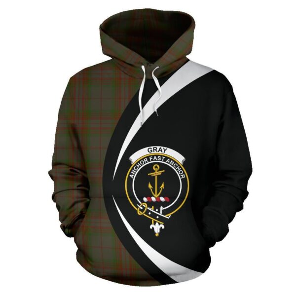 Gray Clan Hoodie, Scottish Tartan Gray Clans Hoodie Circle Style