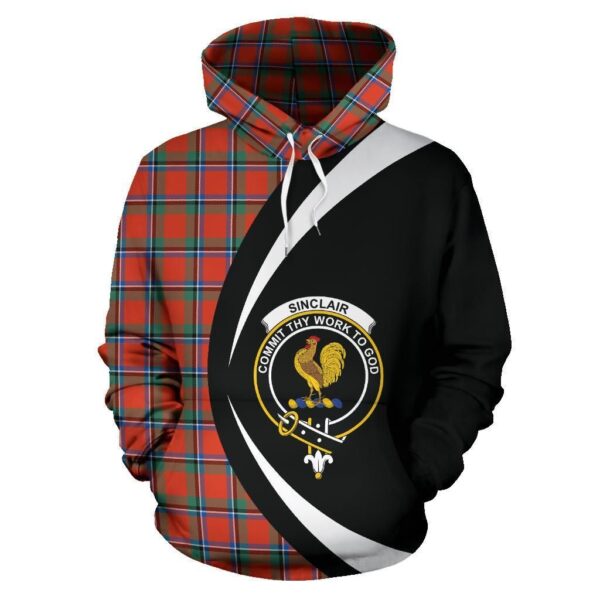 Sinclair Ancient Clan Hoodie, Scottish Tartan Sinclair Ancient Clans Hoodie Circle Style