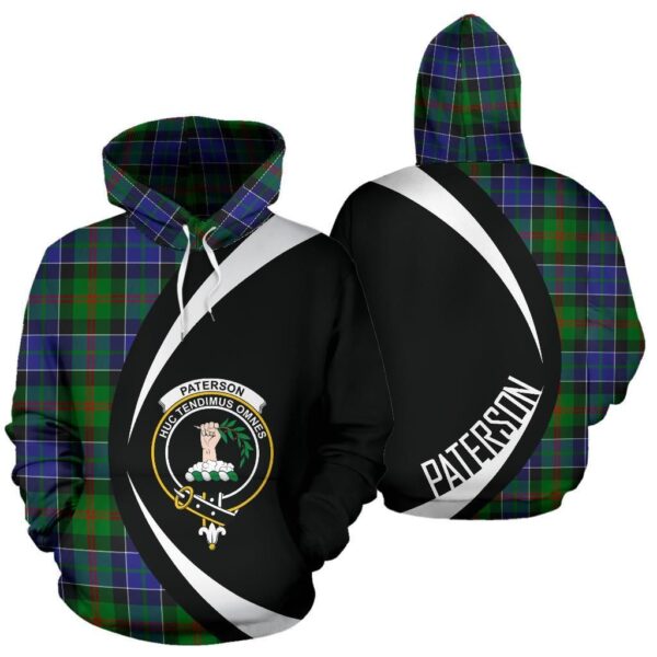 Paterson Clan Hoodie, Scottish Tartan Paterson Clans Hoodie Circle Style - Image 3