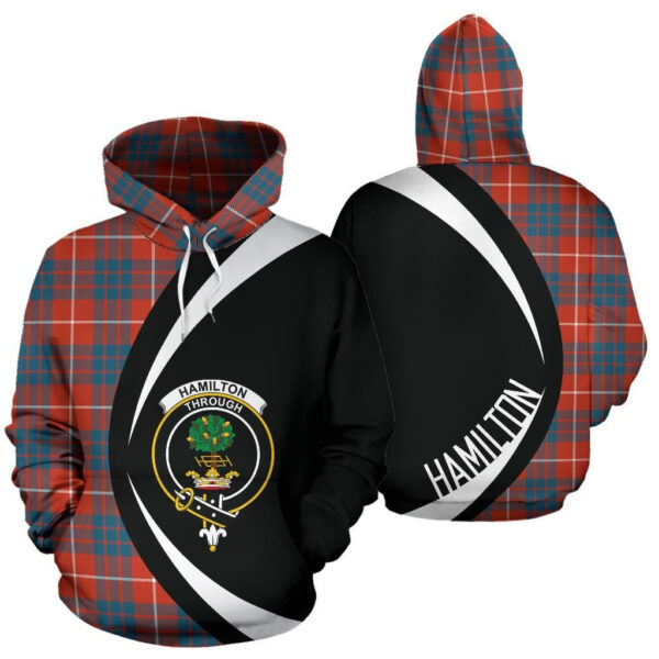 Hamilton Ancient Clan Hoodie, Scottish Tartan Hamilton Ancient Clans Hoodie Circle Style - Image 3