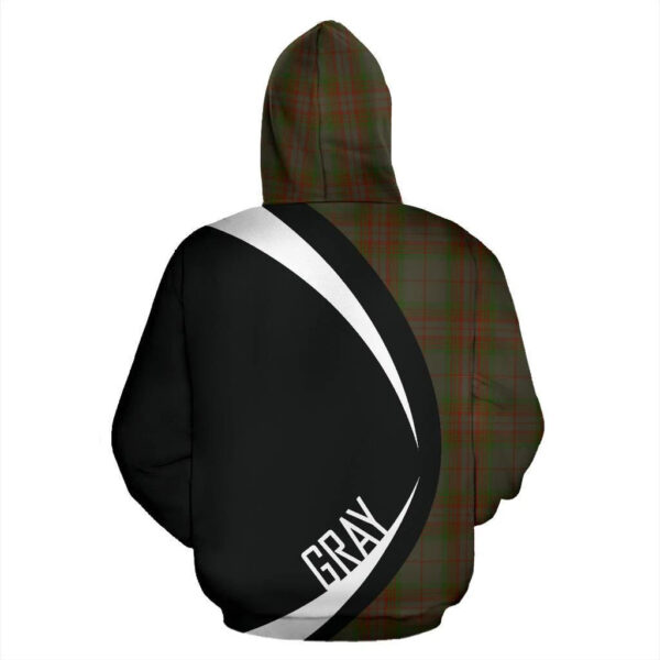 Gray Clan Hoodie, Scottish Tartan Gray Clans Hoodie Circle Style - Image 2