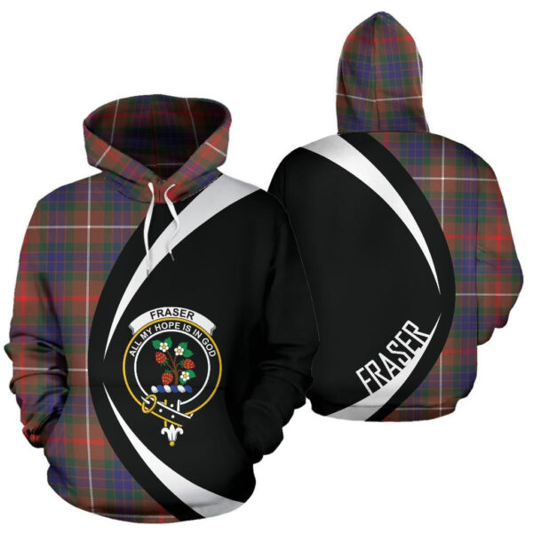 Fraser Hunting Modern Clan Hoodie, Scottish Tartan Fraser Hunting Modern Clans Hoodie Circle Style - Image 3