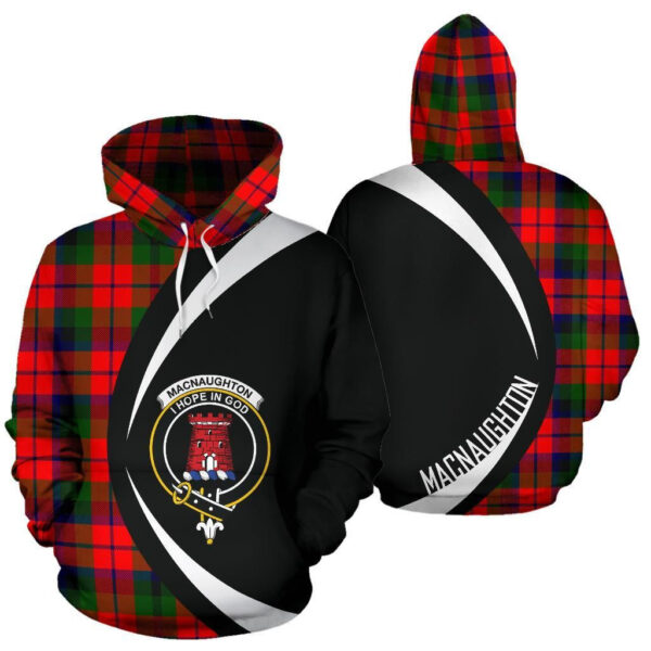 MacNaughton Modern Clan Hoodie, Scottish Tartan MacNaughton Modern Clans Hoodie Circle Style - Image 3