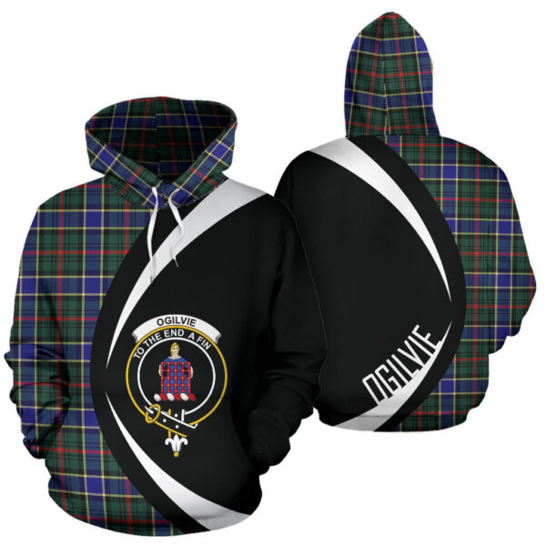 Ogilvie Hunting Modern Clan Hoodie, Scottish Tartan Ogilvie Hunting Modern Clans Hoodie Circle Style - Image 3