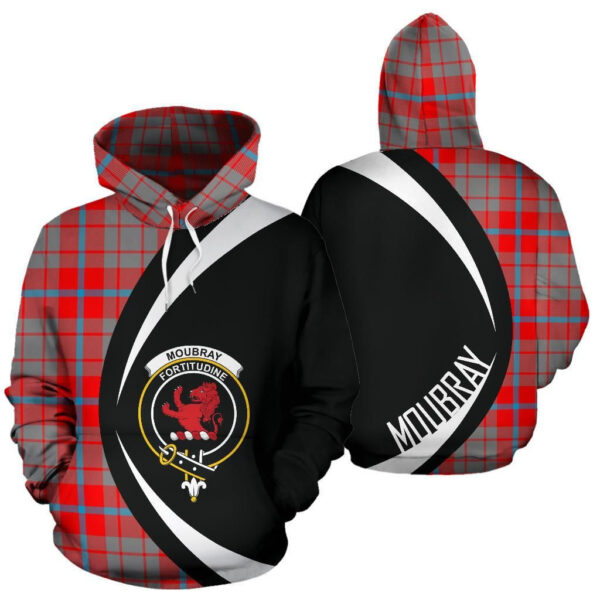 Moubray Clan Hoodie, Scottish Tartan Moubray Clans Hoodie Circle Style - Image 3