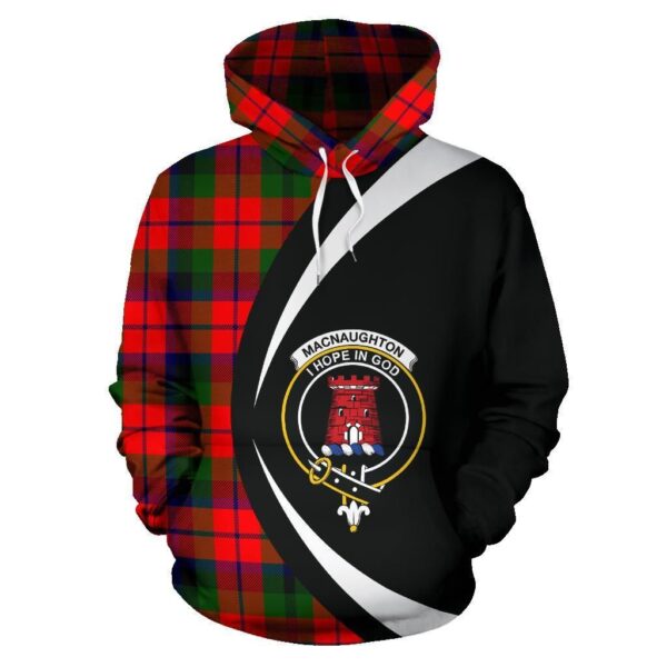 MacNaughton Modern Clan Hoodie, Scottish Tartan MacNaughton Modern Clans Hoodie Circle Style