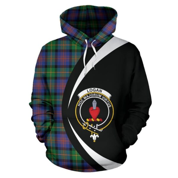 Logan Ancient Clan Hoodie, Scottish Tartan Logan Ancient Clans Hoodie Circle Style