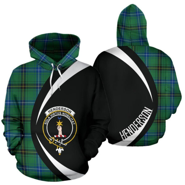 Henderson Ancient Clan Hoodie, Scottish Tartan Henderson Ancient Clans Hoodie Circle Style - Image 3