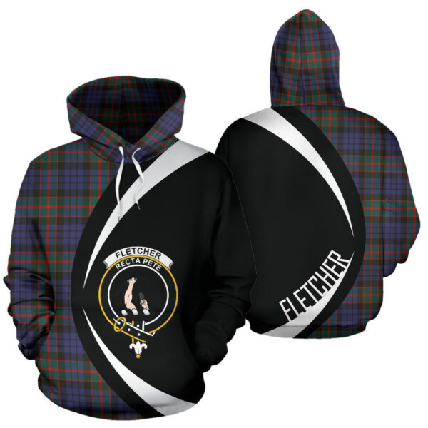 Fletcher of Dunans Clan Hoodie, Scottish Tartan Fletcher of Dunans Clans Hoodie Circle Style - Image 3